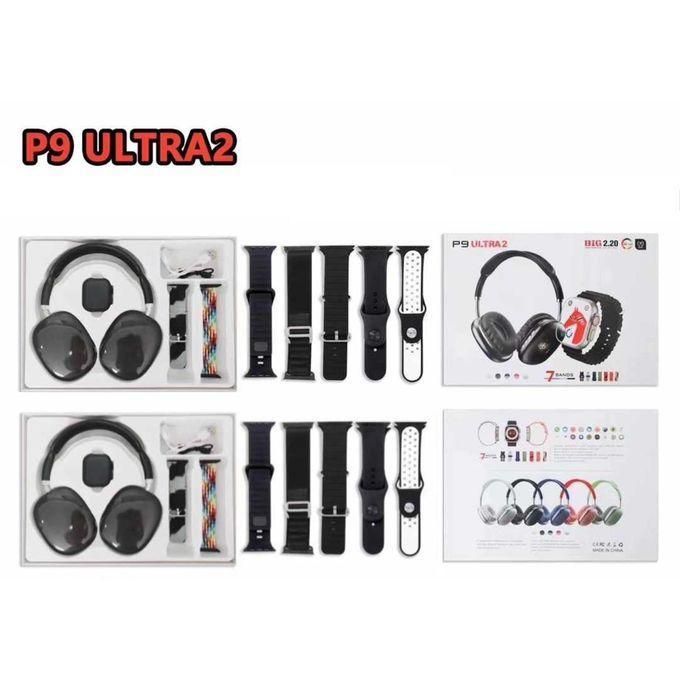 P9 Ultra 3 2.2'' Full Touch Screen HD Display, IP68 Waterproof, BT-Calling, 24H Health Monitoring Smart Watch - For Android & IOS With Bluetooth Headphones - 7 bands