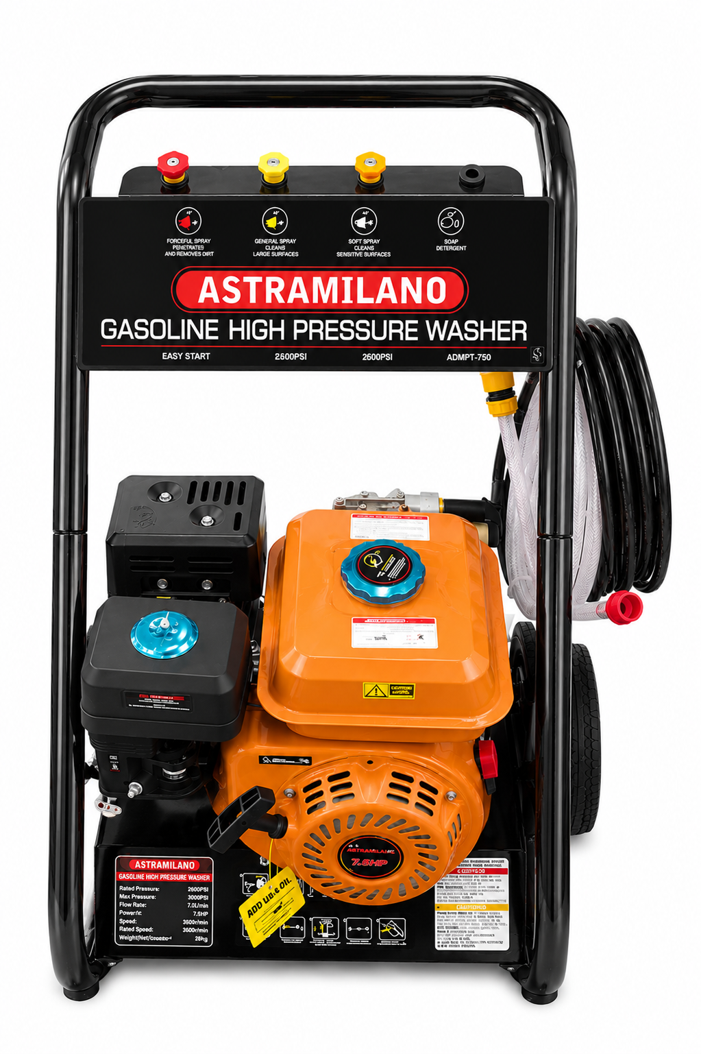 Astramilano 7.5HP Petrol High Pressure Washer - 3600 PSI - Industrial Car Wash Machine