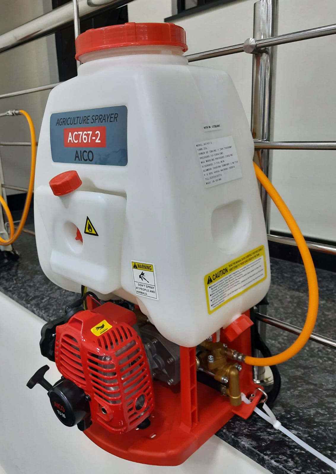 aico 2 Stoke Brass Petrol Engine Knapsack Sprayer -20l