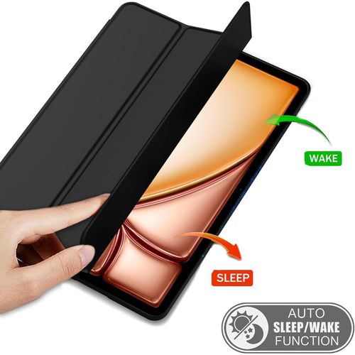 IPad Pro 11 inch  Case - M2 (2022/2021/2020/2018) - Black TPU Cover with Pencil Holder & Auto Wake/Sleep