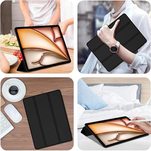 IPad Pro 11 inch  Case - M2 (2022/2021/2020/2018) - Black TPU Cover with Pencil Holder & Auto Wake/Sleep