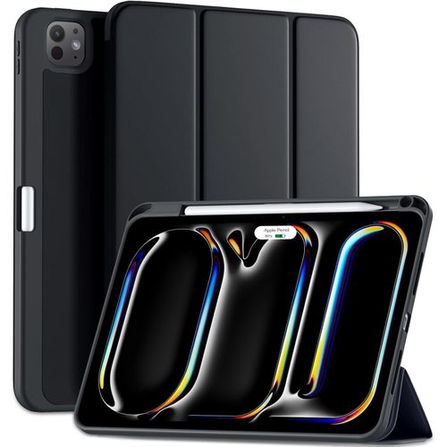For Apple iPad Pro 13 Inch Case (M4 2024/M5 2025) with Pencil Holder, Smart Cover with Protective Trifold Stand & Soft TPU Back, Auto Wake/Sleep, Support Pencil Pro, Black