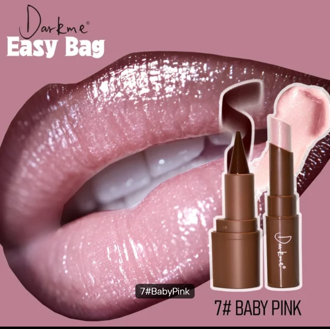Darkme 2 pcs  Popular Waterproof Long-Lasting Non-Stick Lip Liner & Lipstick Combo Set with Pearlescent Solid Lipstick easy bag for lip combos Glitter Moisturizing view 6