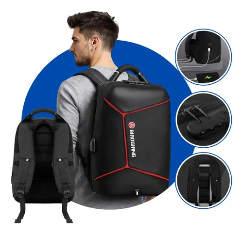 Biaowang Anti-Theft 15.6-Inch Laptop Backpack with USB Charging Port & Combination Lock – Waterproof Hard-Shell Design, Hidden Zippers, Padded Laptop Compartment, Ergonomic Straps & Multi-Organizer.