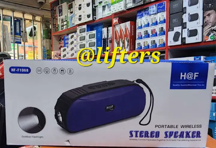 Portable Bluetooth Speaker H@F HF-F1068 Wireless Stereo Speaker Compact Design with Rechargeable Battery FM Radio and Multi-Device Connectivity for Indoor and Outdoor Entertainment Use