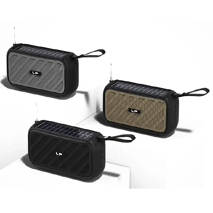 LP-V55 Solar Bluetooth Speaker Portable Wireless FM Radio USB TF AUX Outdoor Mini Bass Speaker with Hands-Free Calling