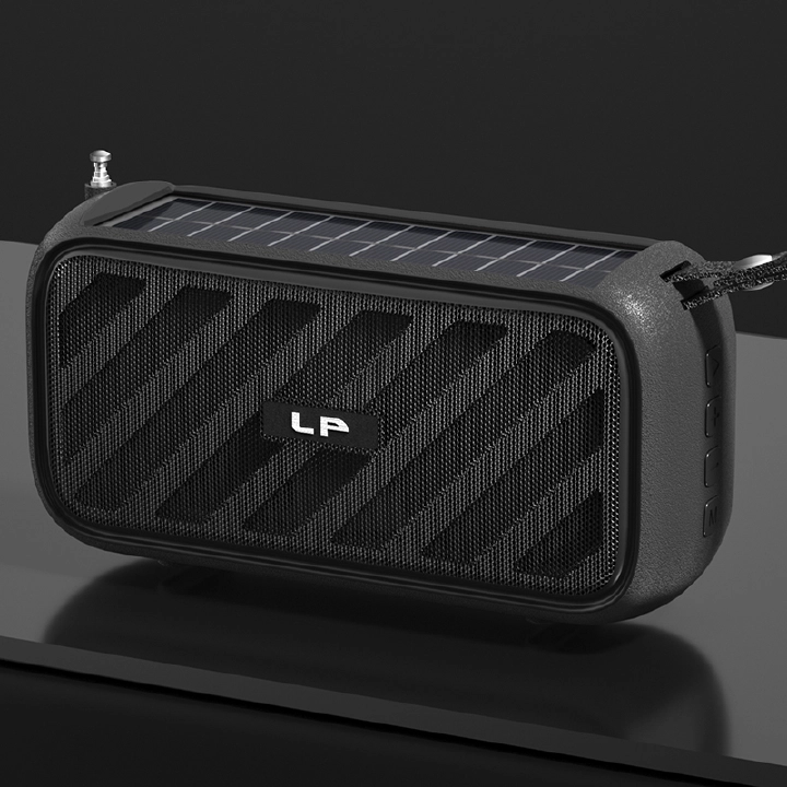 LP-V55 Solar Bluetooth Speaker Portable Wireless FM Radio USB TF AUX Outdoor Mini Bass Speaker with Hands-Free Calling