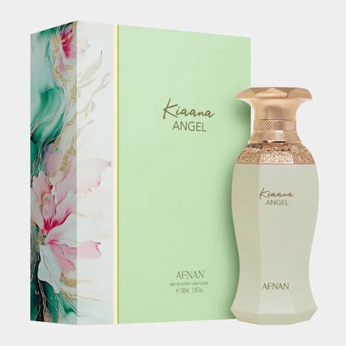Afnan Kiaana Angel 100ml is a luxurious lasting feminine fragrance for women who love soft, elegant, & dreamy scents. This perfume combines fruity sweetness, delicate florals, & creamy woods notes.