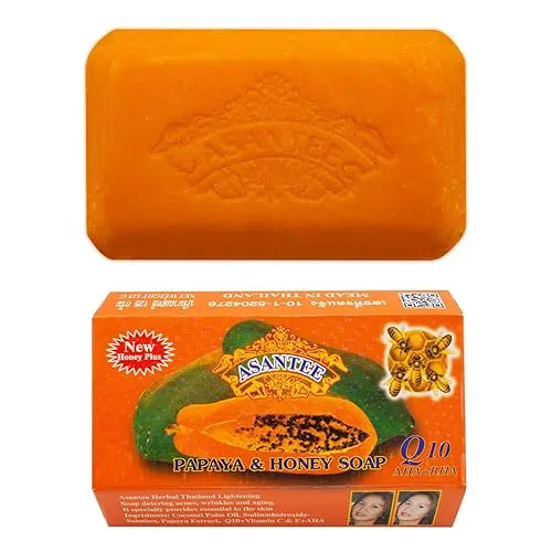 Original Asantee Papaya & Honey Anti-Acne Soap 125g – Natural Brightening & Acne Care for Smooth, Glowing Skin