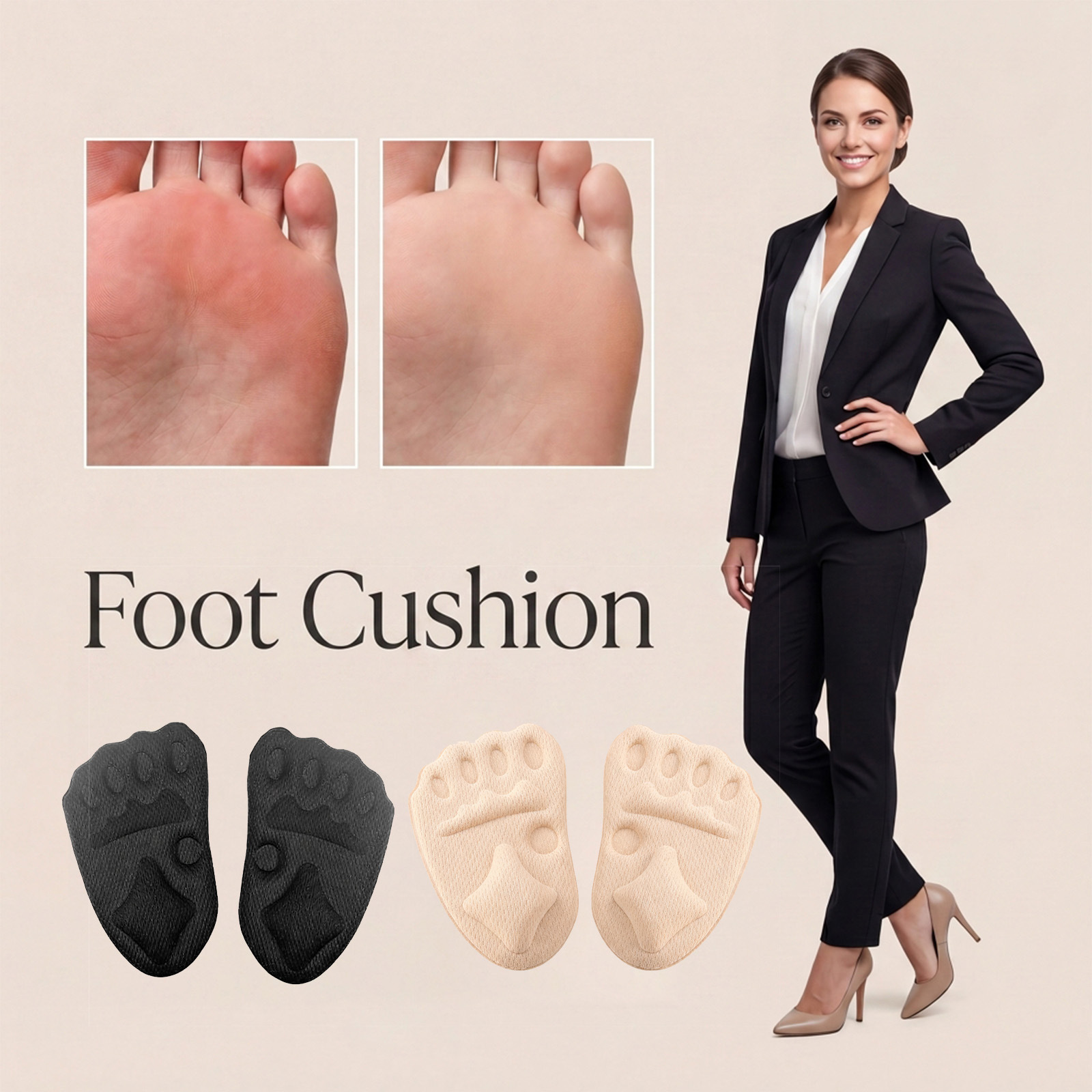 High heel forefoot pads, soft and comfortable, non-slip and anti-shift, secure, lightweight, easy to carry, thin, refreshing, skin-friendly, washable