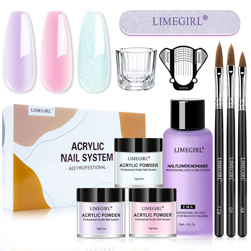 Nail art set crystal powder liquid set nail set tools nail brush nail extension nail accessories