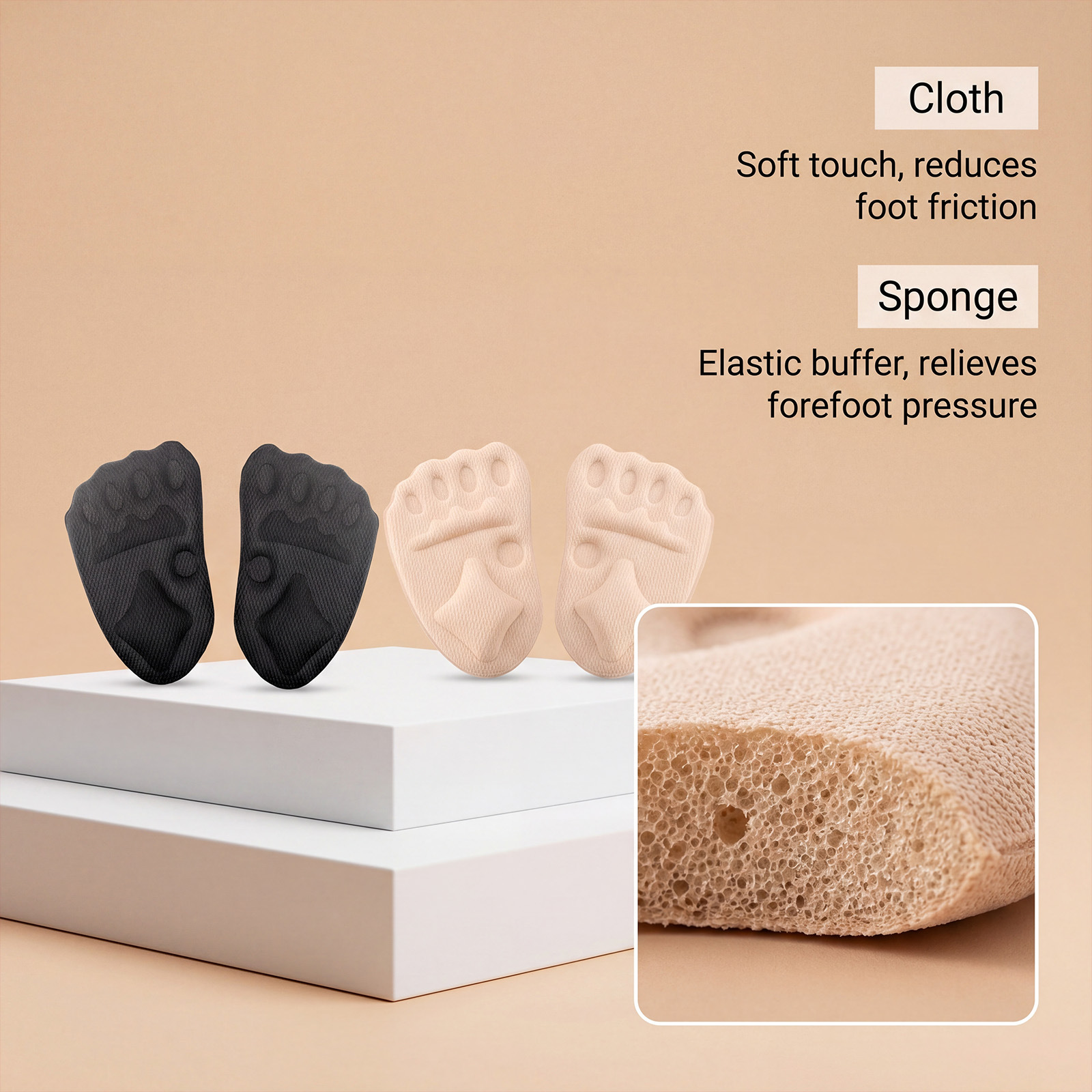 High heel forefoot pads, soft and comfortable, non-slip and anti-shift, secure, lightweight, easy to carry, thin, refreshing, skin-friendly, washable