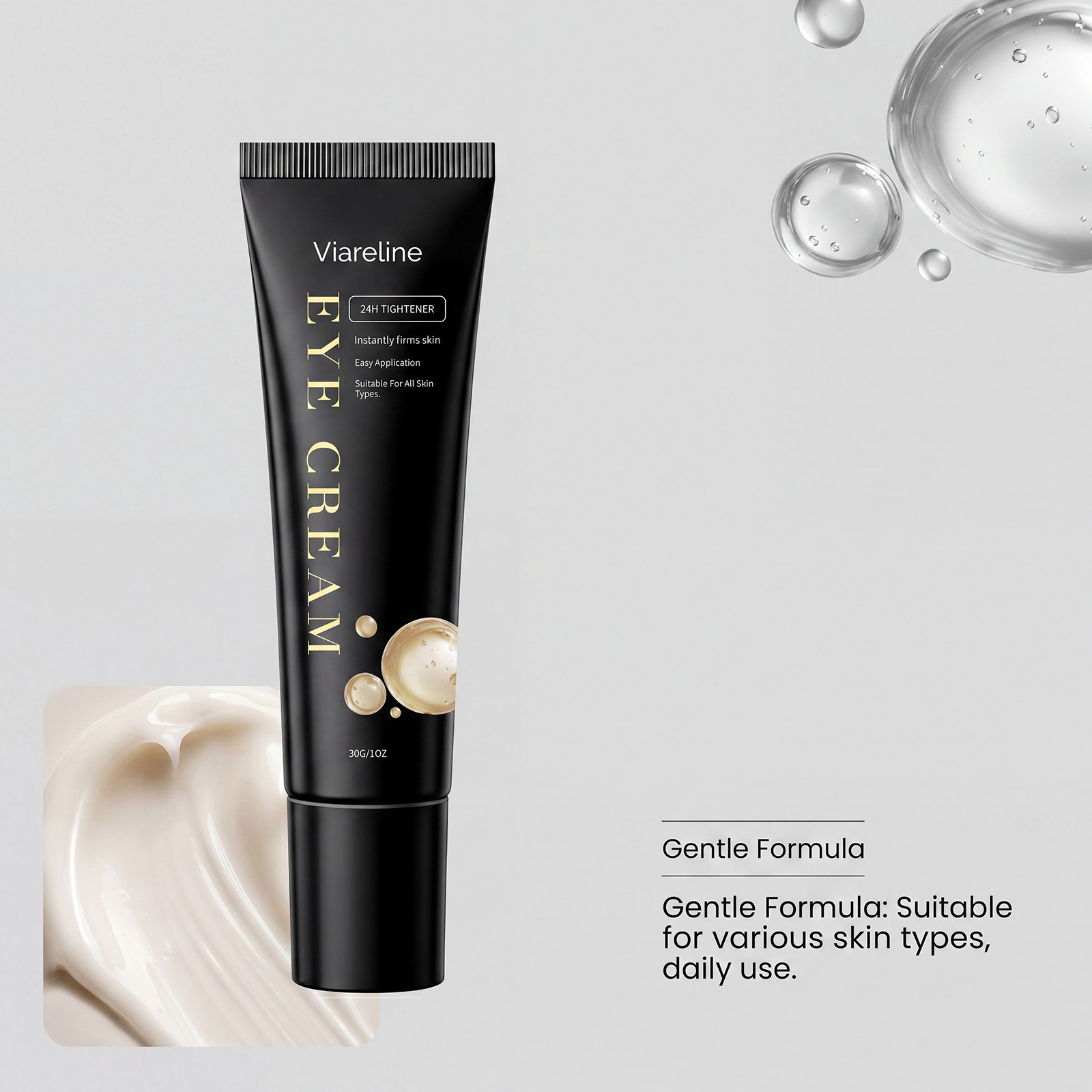 VIARELINE Brightening Eye Cream, lightweight texture, easy to apply, moisturizes and delicately cares for the skin around the eyes, portable for on-the-go care