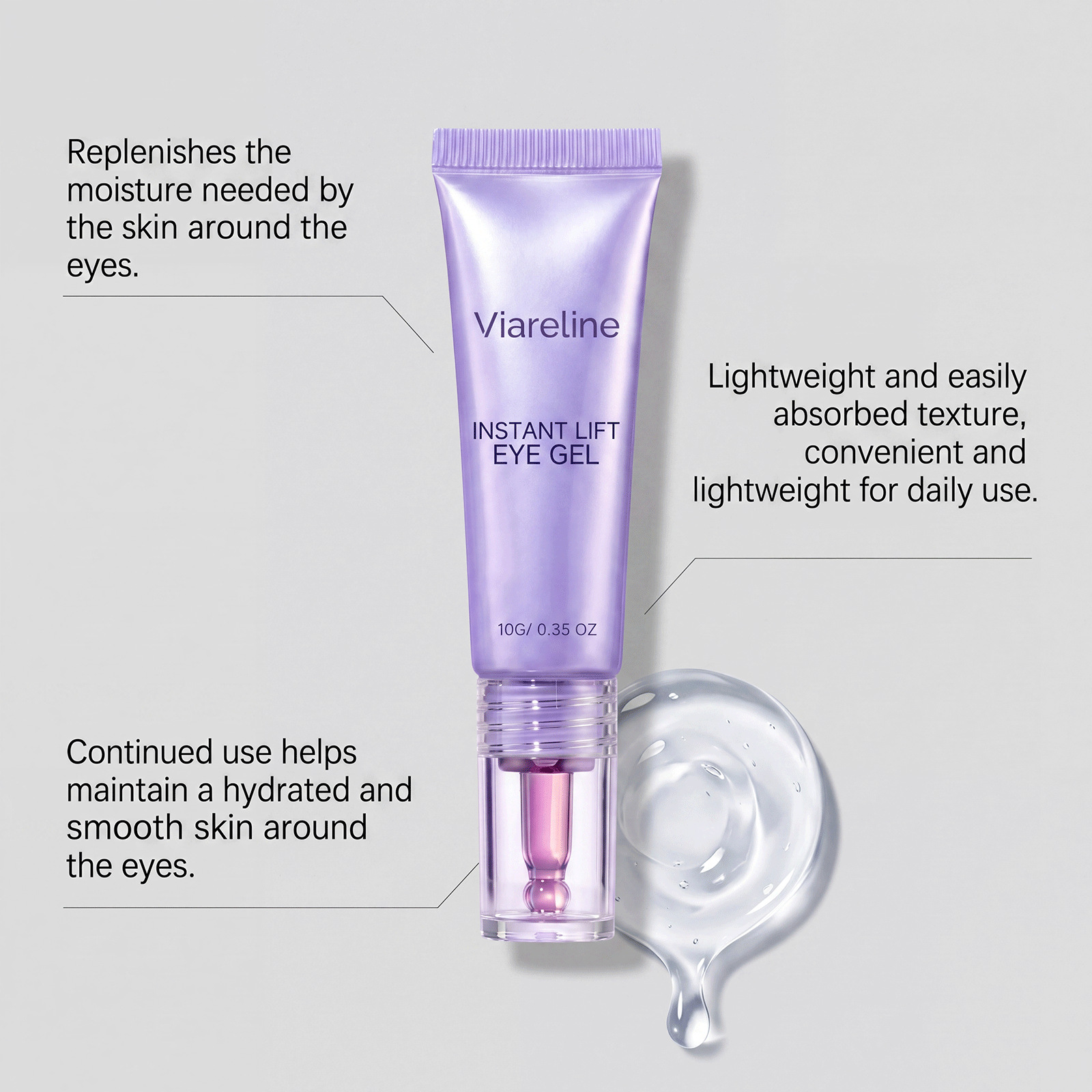 VIARELINE Moisturizing Eye Cream - Gentle ingredients care for the skin around the eyes, brightening, moisturizing, and easy to apply.