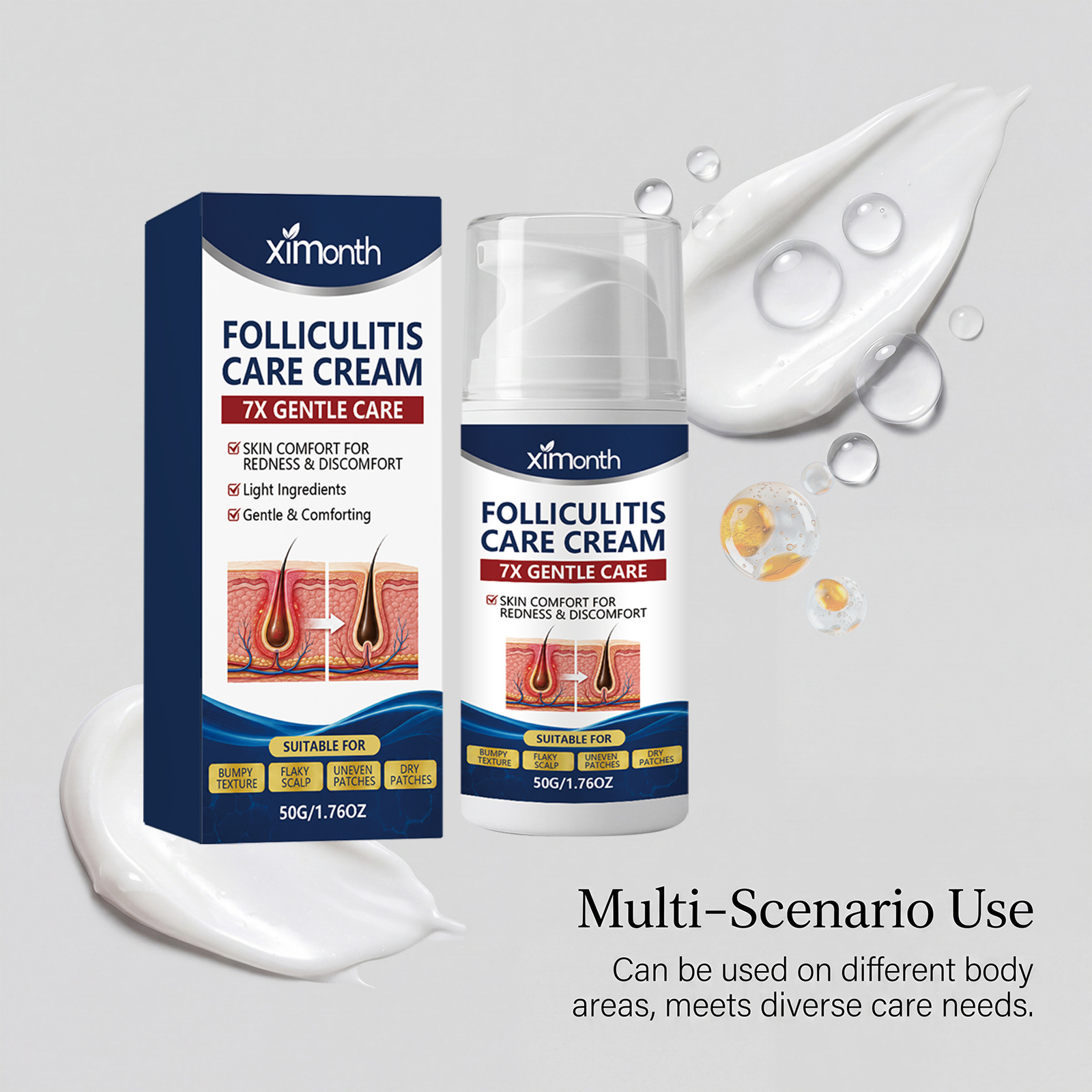 XIMONTH Scalp Care Cream Moisturizes the scalp, making the skin hydrated, soft, gentle, skin-friendly, refreshing, smooth, and delicate