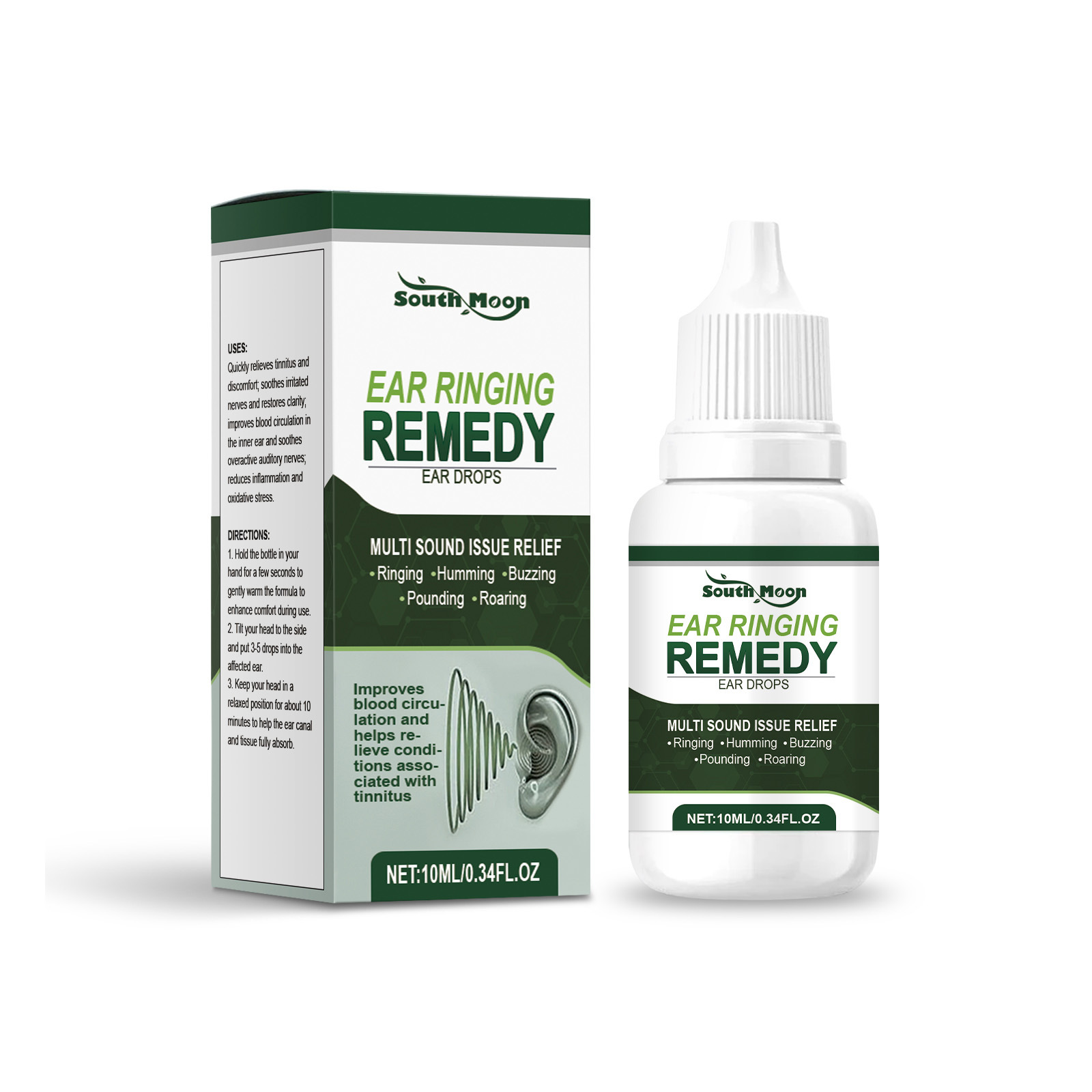 SOUTH MOON Herbal Ear Care Drops Gentle Moisturizing Ear Skin Cleaning Care Drops