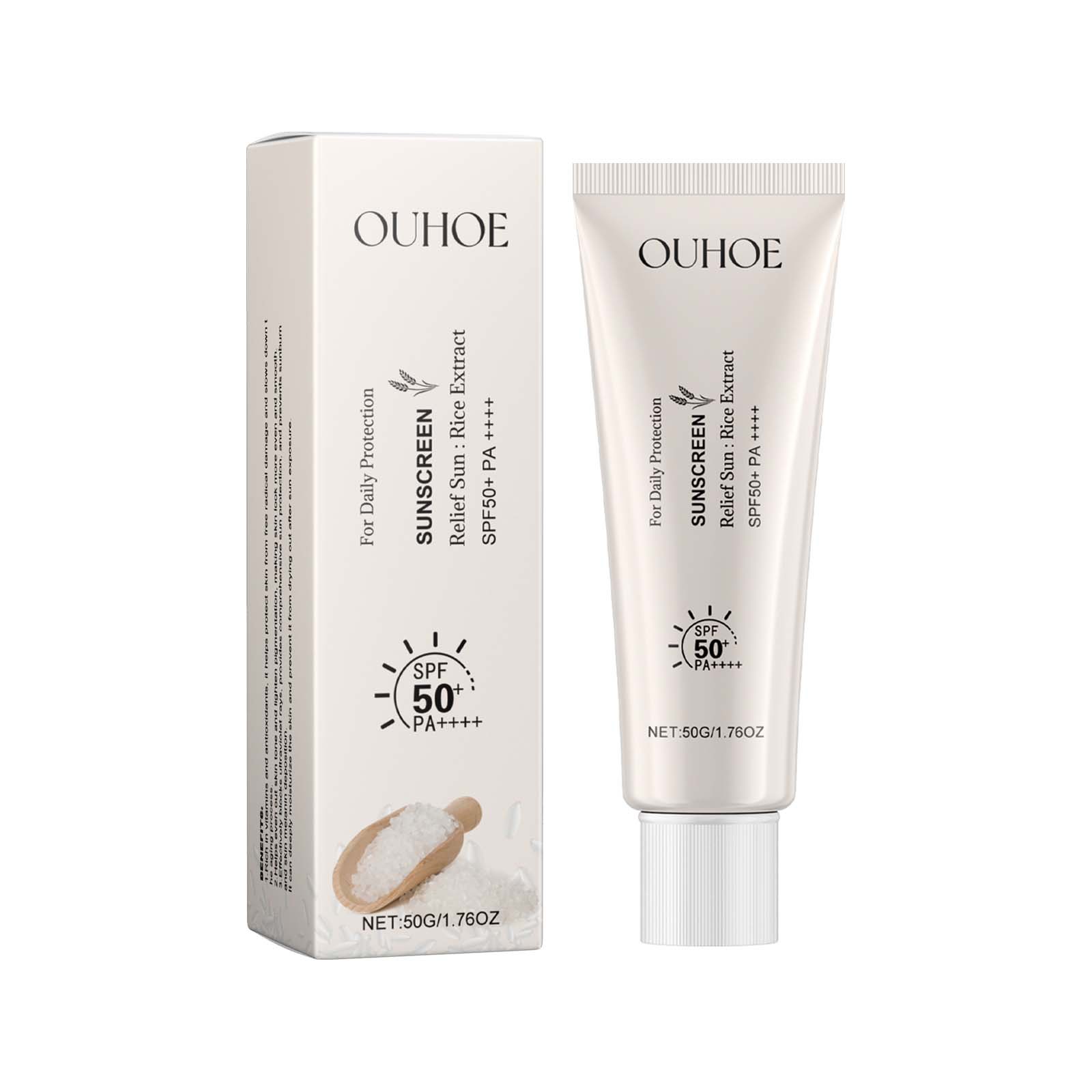 OUHOE Rice Protective Cream Outdoor Care Moisturizes Skin, Refreshing and Non-Greasy Protective Cream