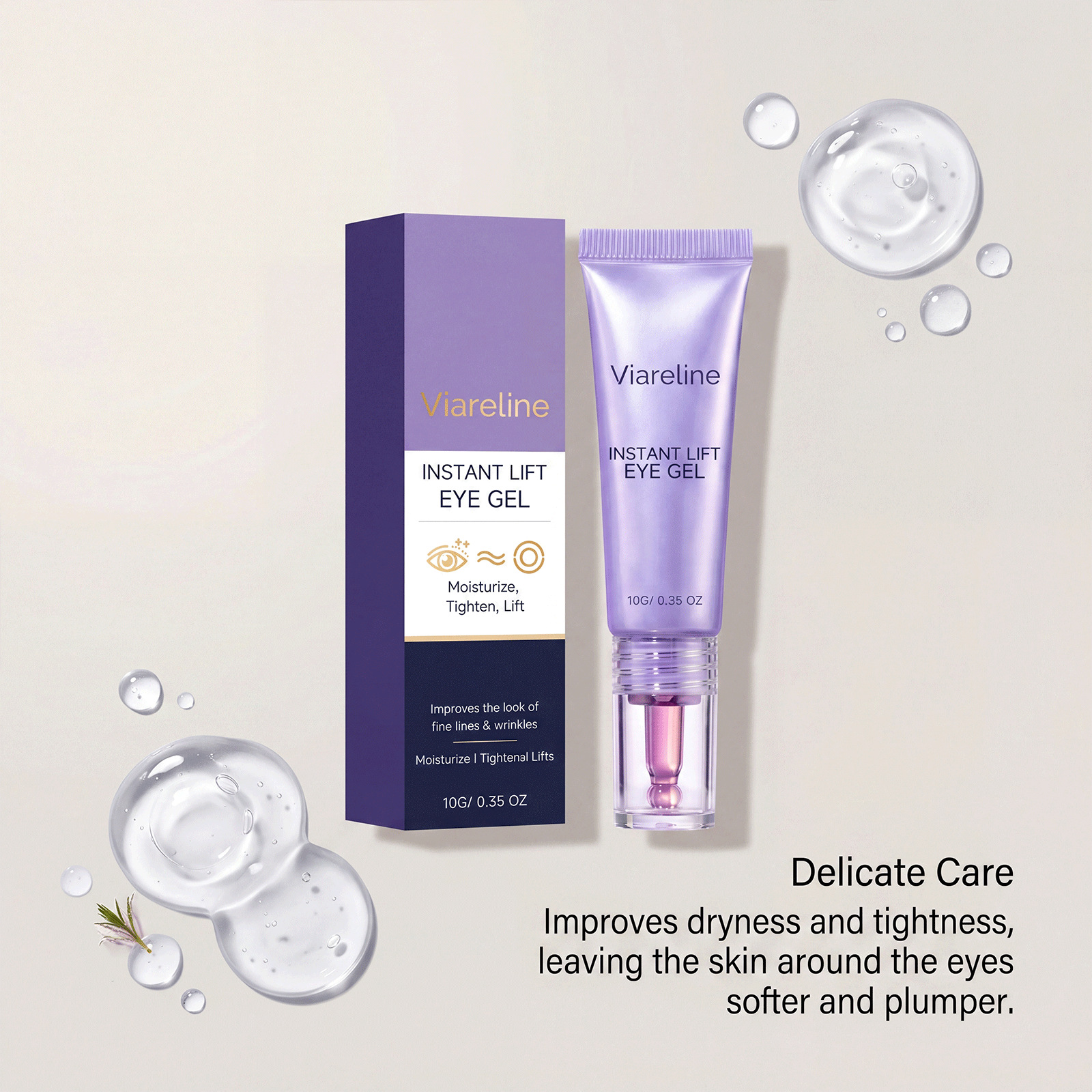 VIARELINE Moisturizing Eye Cream - Gentle ingredients care for the skin around the eyes, brightening, moisturizing, and easy to apply.