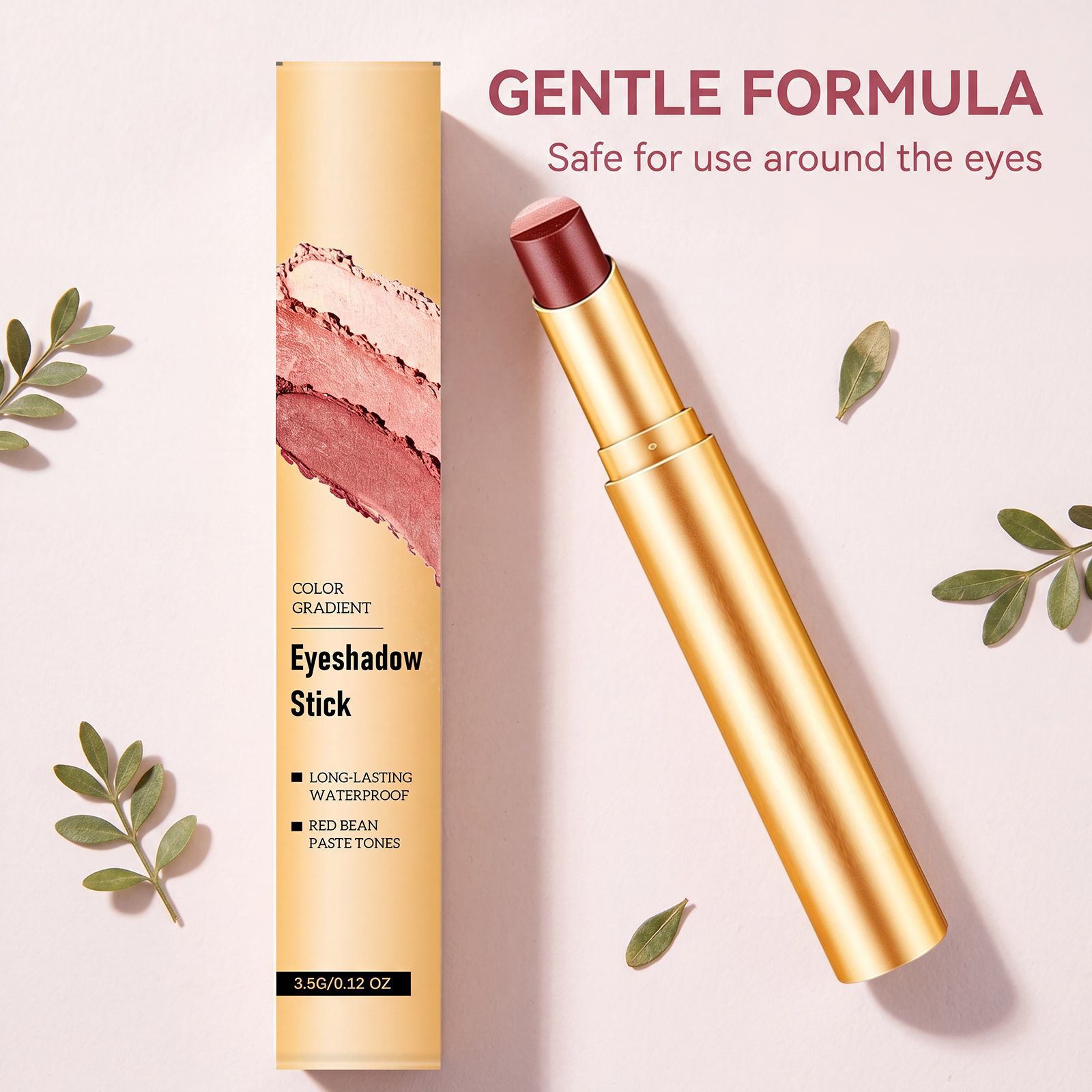 Shimmering Rose-Colored Long-Lasting Multi-Color Eyeshadow Stick, Smooth, Natural Color, Easy to Apply, Adheres Well, Perfect for Daily Commuting Makeup