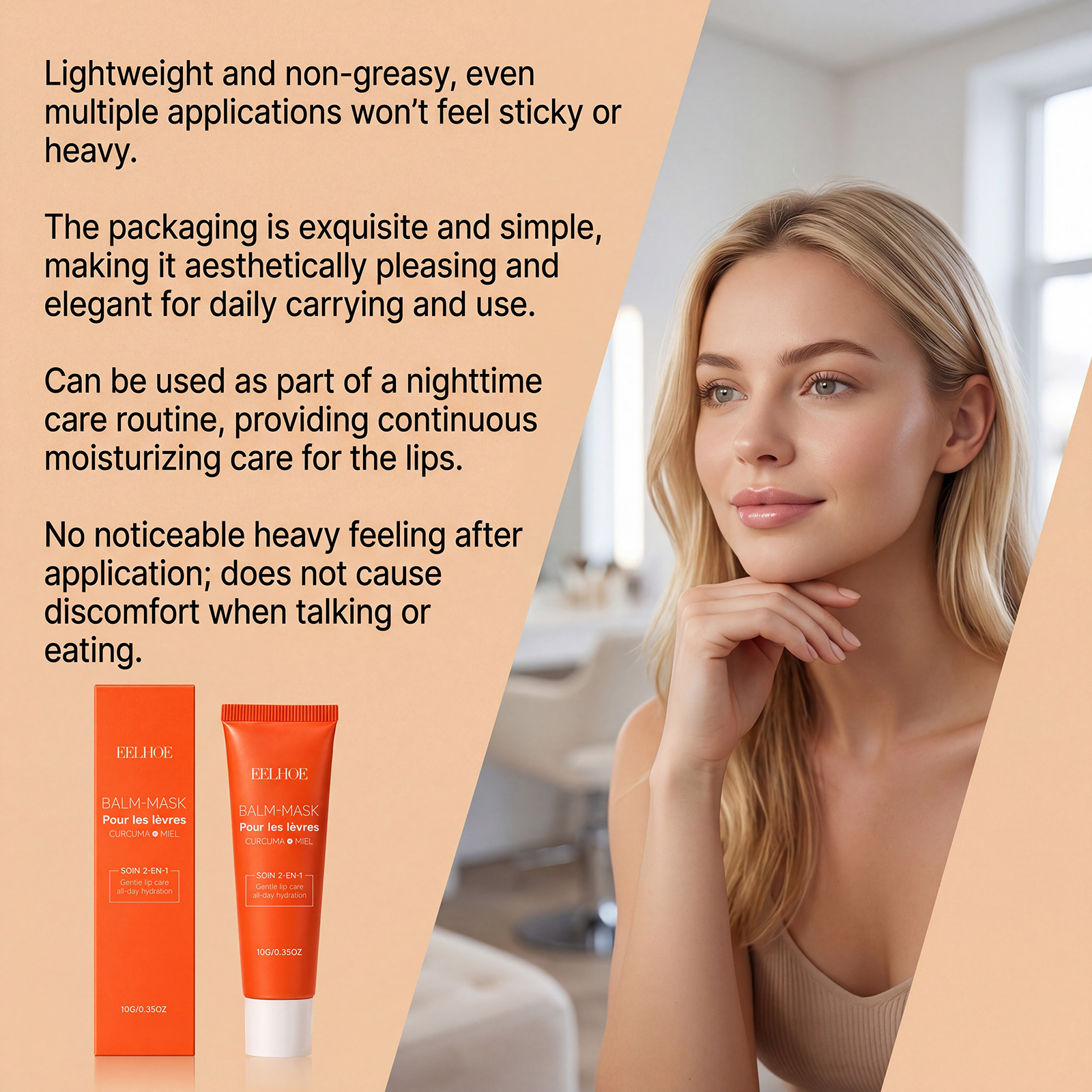 EELHOE Honey Moisturizing Lip Balm Moisturizing Formula, Gentle and Fits Lips, Refreshing and Non-Sticky