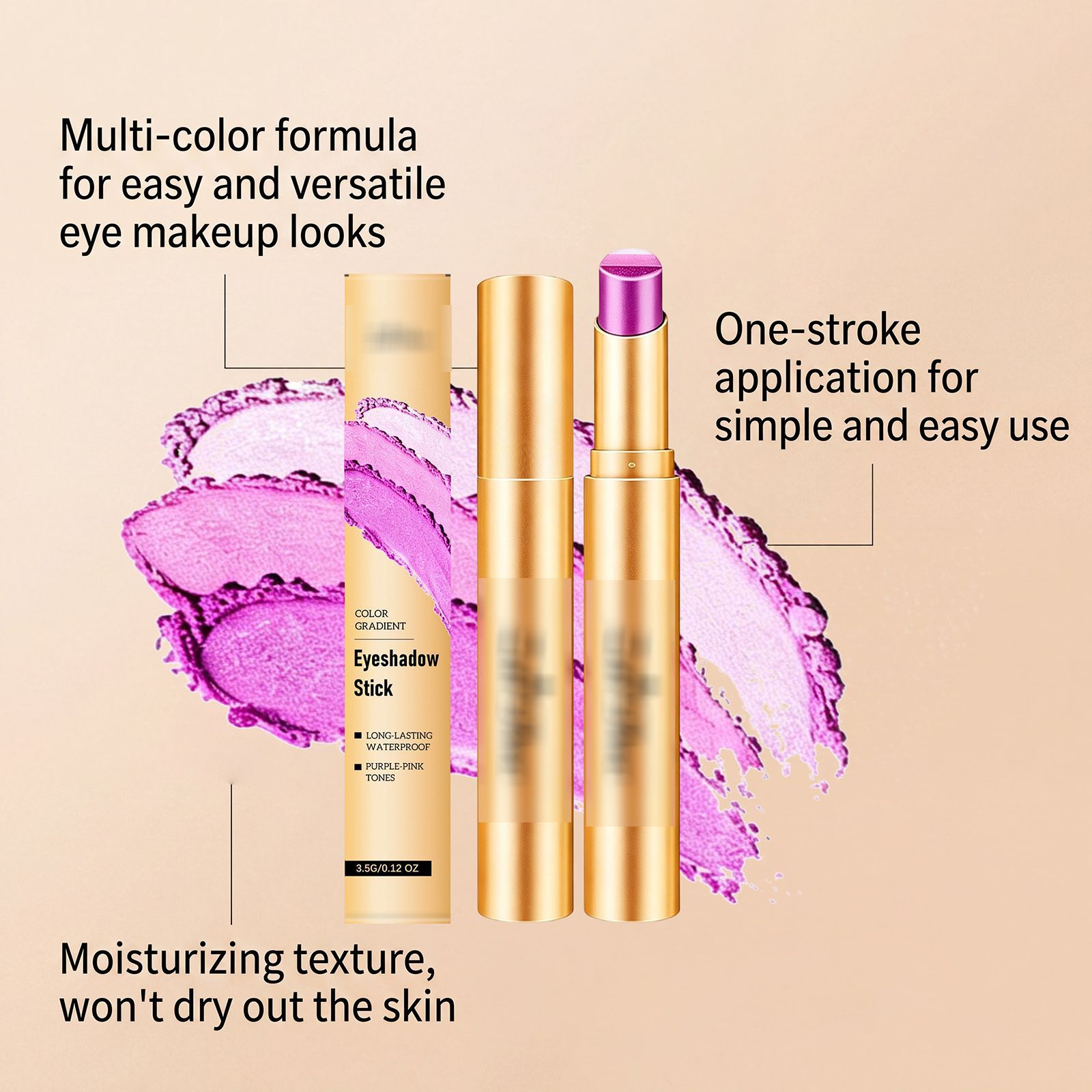 Long-lasting multi-color eyeshadow stick (Interstellar Galaxy Purple) with rich, smooth, and translucent finish, suitable for everyday, dates, and parties view 3