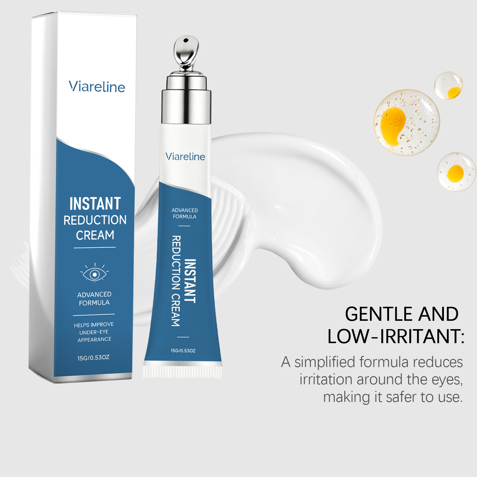 VIARELINE Eye Care Cream for the Eye Area - Gentle care for the skin around the eyes, refreshing and lightweight, everyday moisturizing eye cream