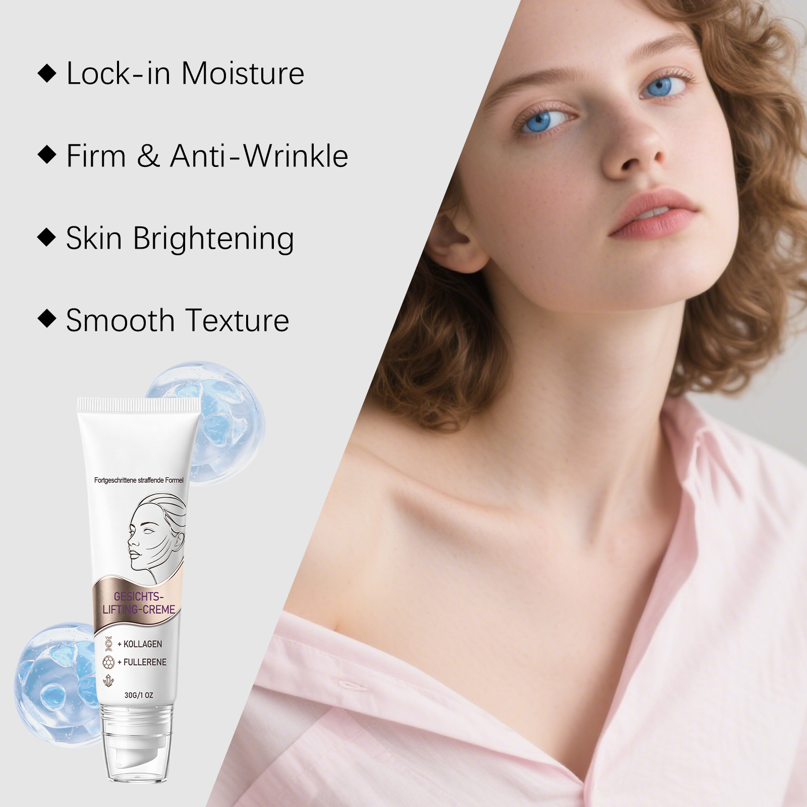 Facial care cream - gently moisturizes and hydrates, makes facial skin supple, keeps it delicate and radiant for daily care.
