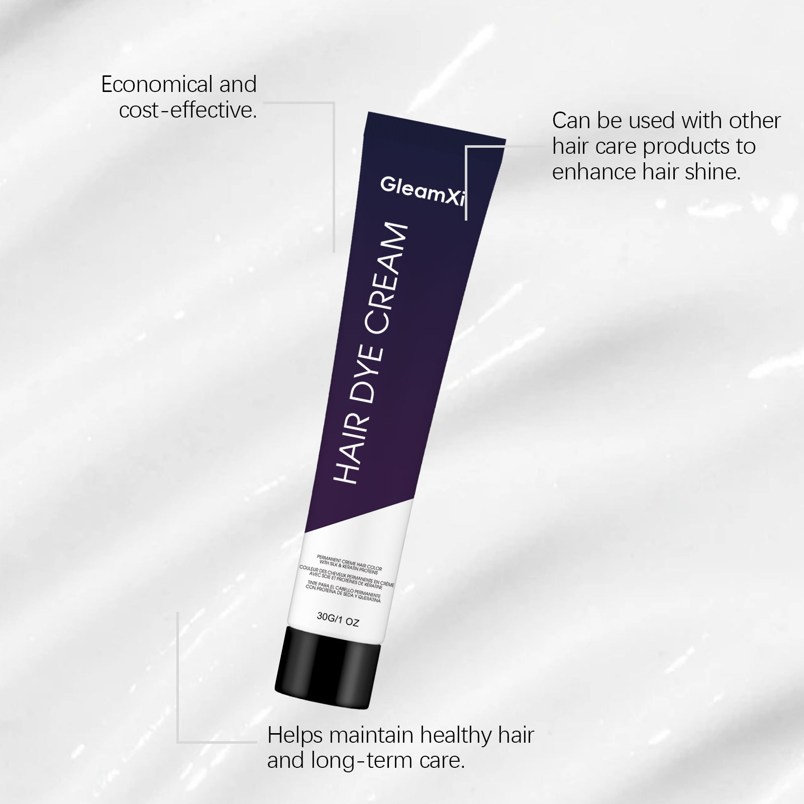 GleamXi Hair Care & Styling Cream - Easy Home Hair Care for Beginners, Smooth, Shiny, and Non-Dry Hair