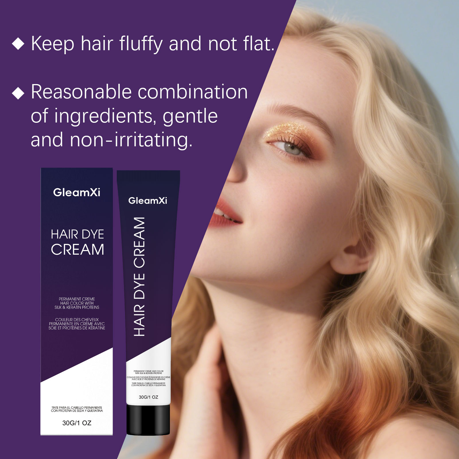 GleamXi Hair Care & Styling Cream - Easy Home Hair Care for Beginners, Smooth, Shiny, and Non-Dry Hair
