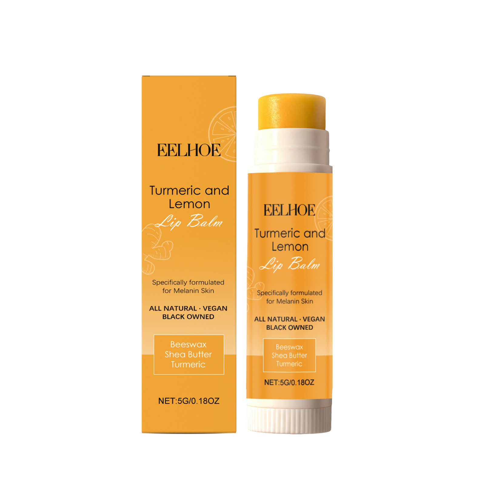 EELHOE Turmeric Lemon Lip Balm - Moisturizes, Brightens, and Softens Your Lips for Daily Use
