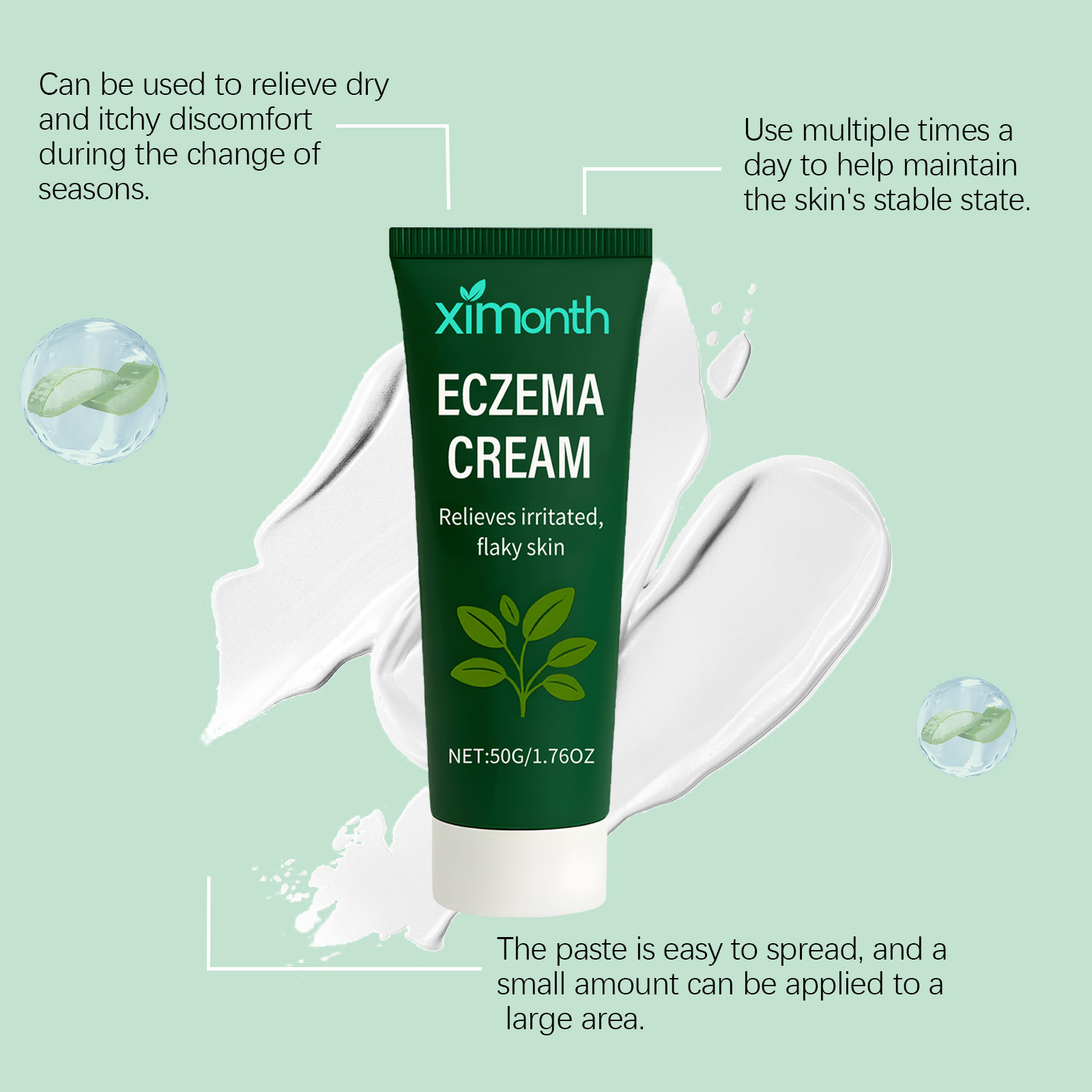 XIMONTH Skin Soothing Cream - Gently Moisturizes Body Skin, Daily Care, Hydrating and Comfortable Cream