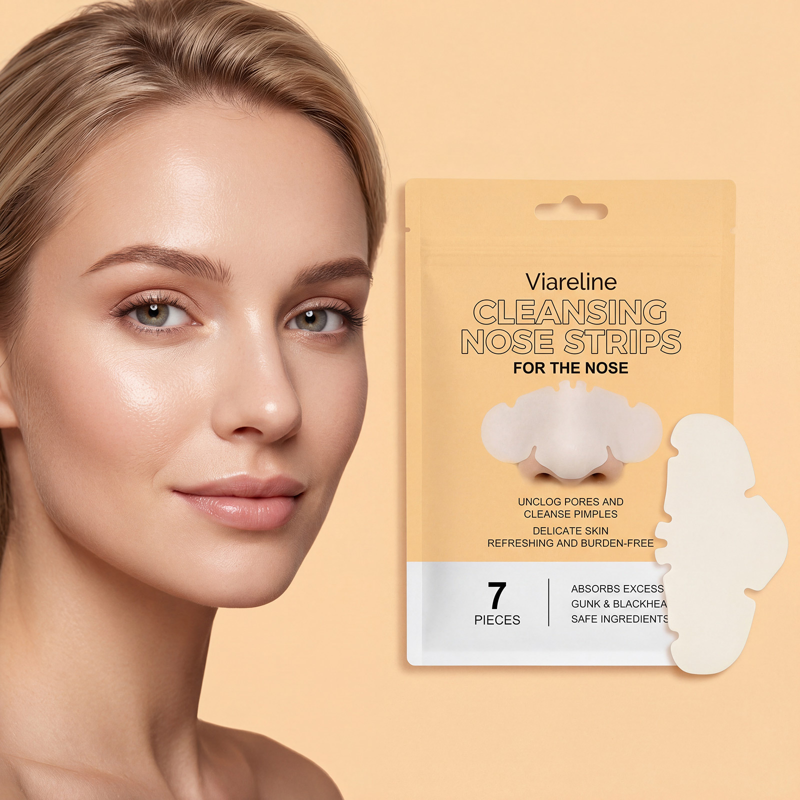VIARELINE Clean & Fresh Nose Strips - Gentle ingredients care for clean pores, keeps blackheads away, and leaves skin feeling comfortable and fresh