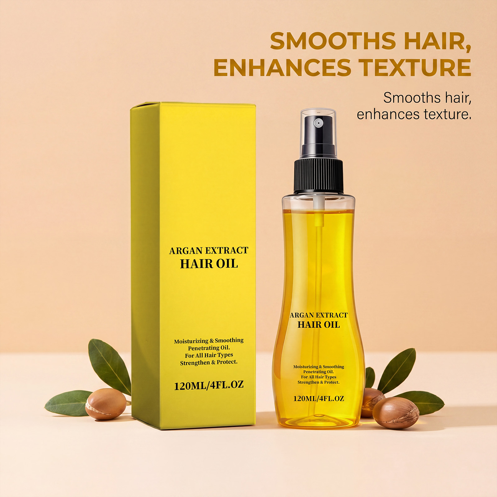 Moroccan Smoothing Hair Oil - Gently Moisturizes, Tames Frizz, Leaves Hair Smooth and Shiny