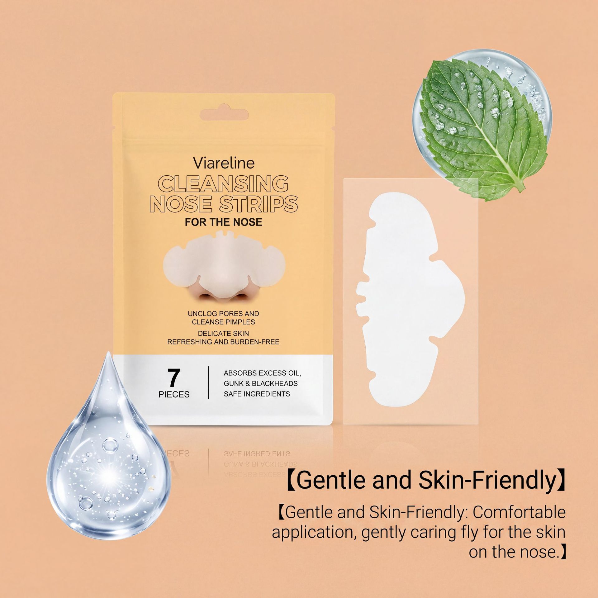VIARELINE Clean & Fresh Nose Strips - Gentle ingredients care for clean pores, keeps blackheads away, and leaves skin feeling comfortable and fresh