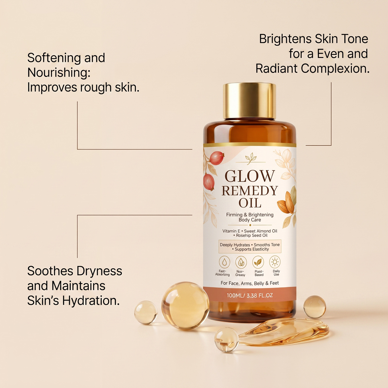 Radiant Body Oil - Gentle formula, easily absorbed, cares for dry skin with a delicate and soft feel