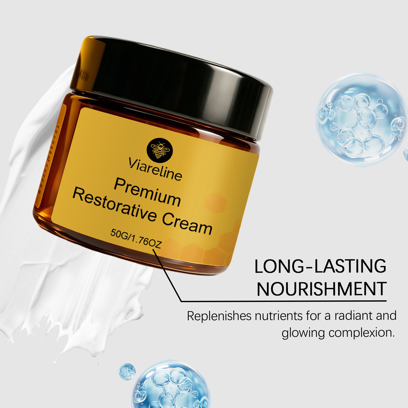 VIARELINE Facial Cream - Moisturizes and nourishes, cares for facial skin lines, keeps skin smooth and delicate