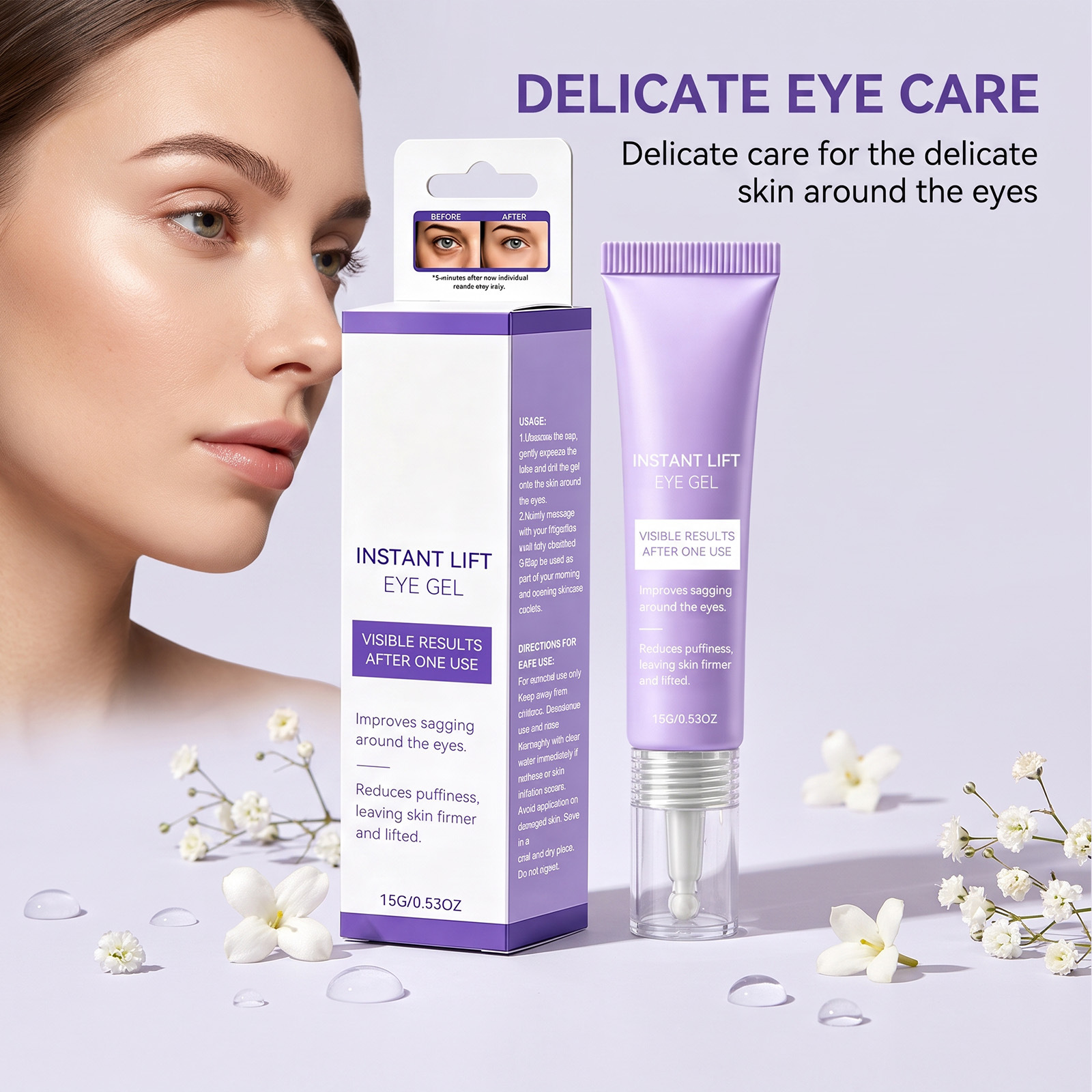 Eye cream - soft and bouncy for the eye area, hydrating with a lightweight texture that's easily absorbed, gentle and skin-friendly, suitable for various skin types