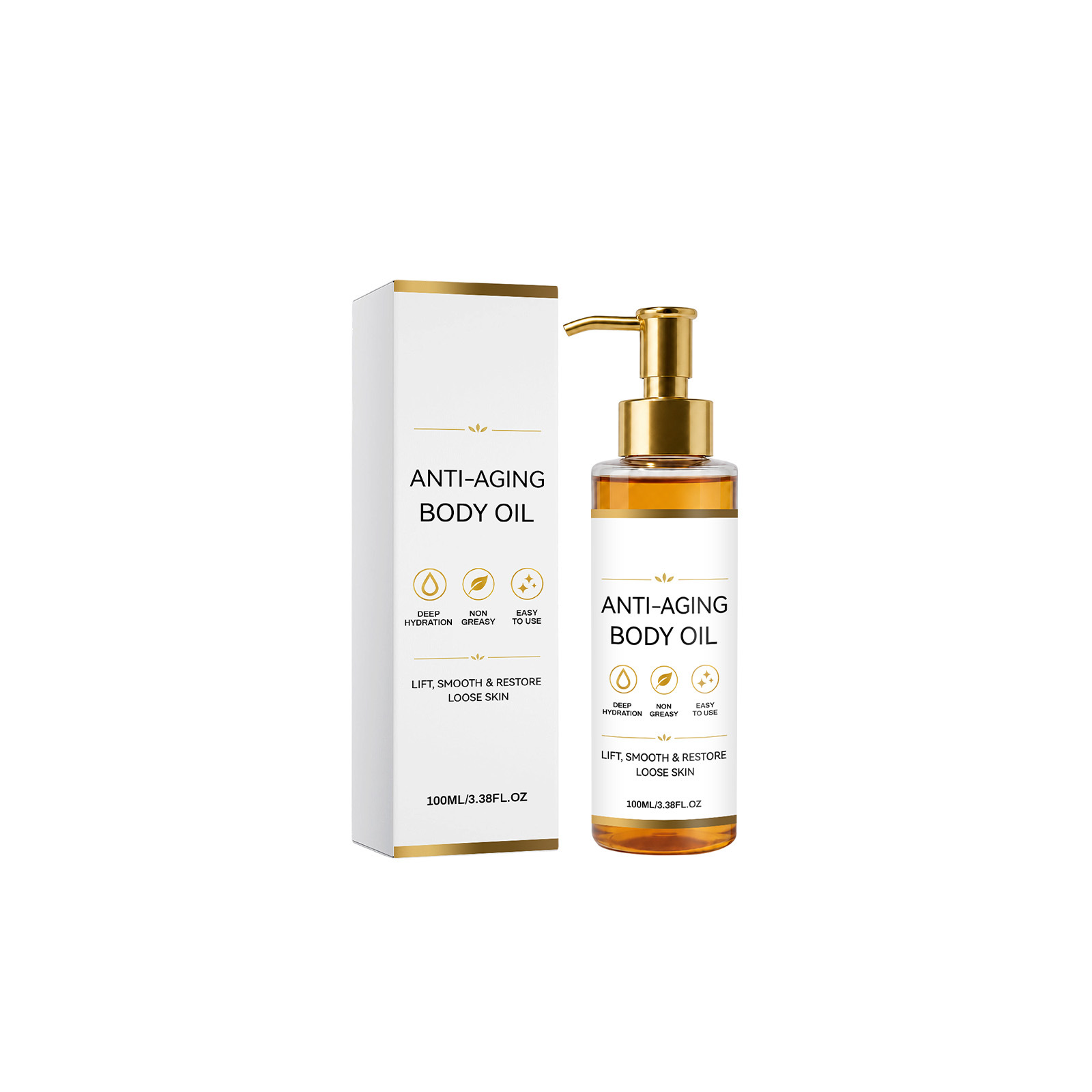Shiny and lightweight body oil, moisturizes and nourishes the skin, makes it delicate, smooth, refreshing, glossy, locks in moisture, and absorbs easily.