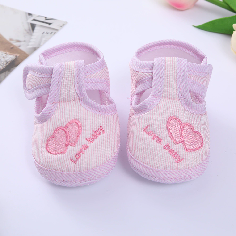 Bottom Cotton Shoes Anti Slip Baby Sneakers 0-1Year Kids First Walkers Heart Embroidery Spring Autumn Children Soft Soled Shoes