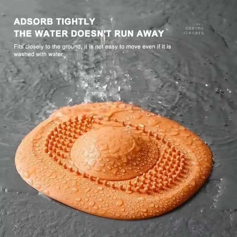 Silicone Sink Drain Strainer Shower Filter Drain Cover Stopper Sink Strainer Drain Floor Drain Hair Catcher Bathroom Accessorie