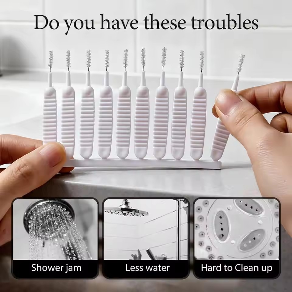 10PCS Shower Head Cleaning Brush Anti-clogging Small Brush Pore Gap Cleaning Brush Micro Nylon Brush Toilet Accessories