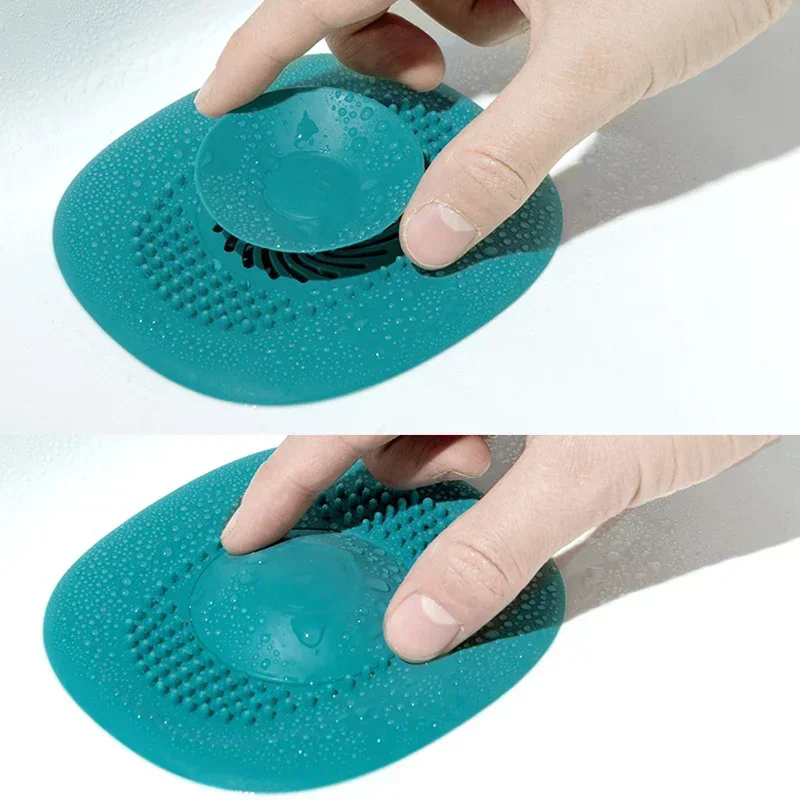 Silicone Sink Drain Strainer Shower Filter Drain Cover Stopper Sink Strainer Drain Floor Drain Hair Catcher Bathroom Accessorie