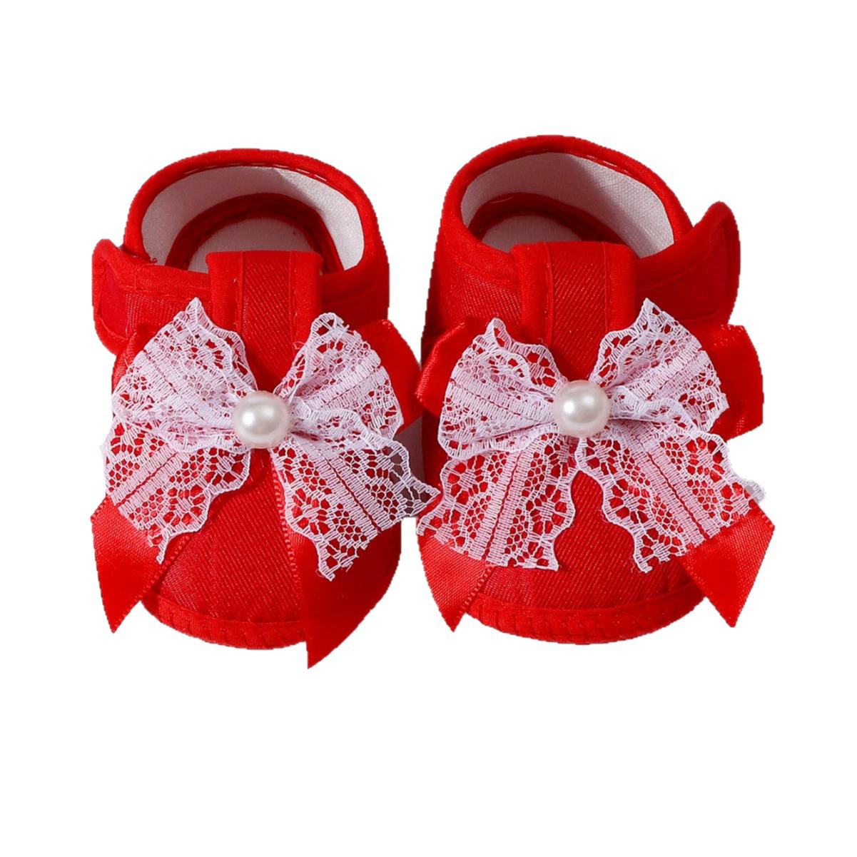 Baby Girls Princess Shoes Soft Lace Bow Non-slip Bottom First Walker Shoes Toddler Shoes