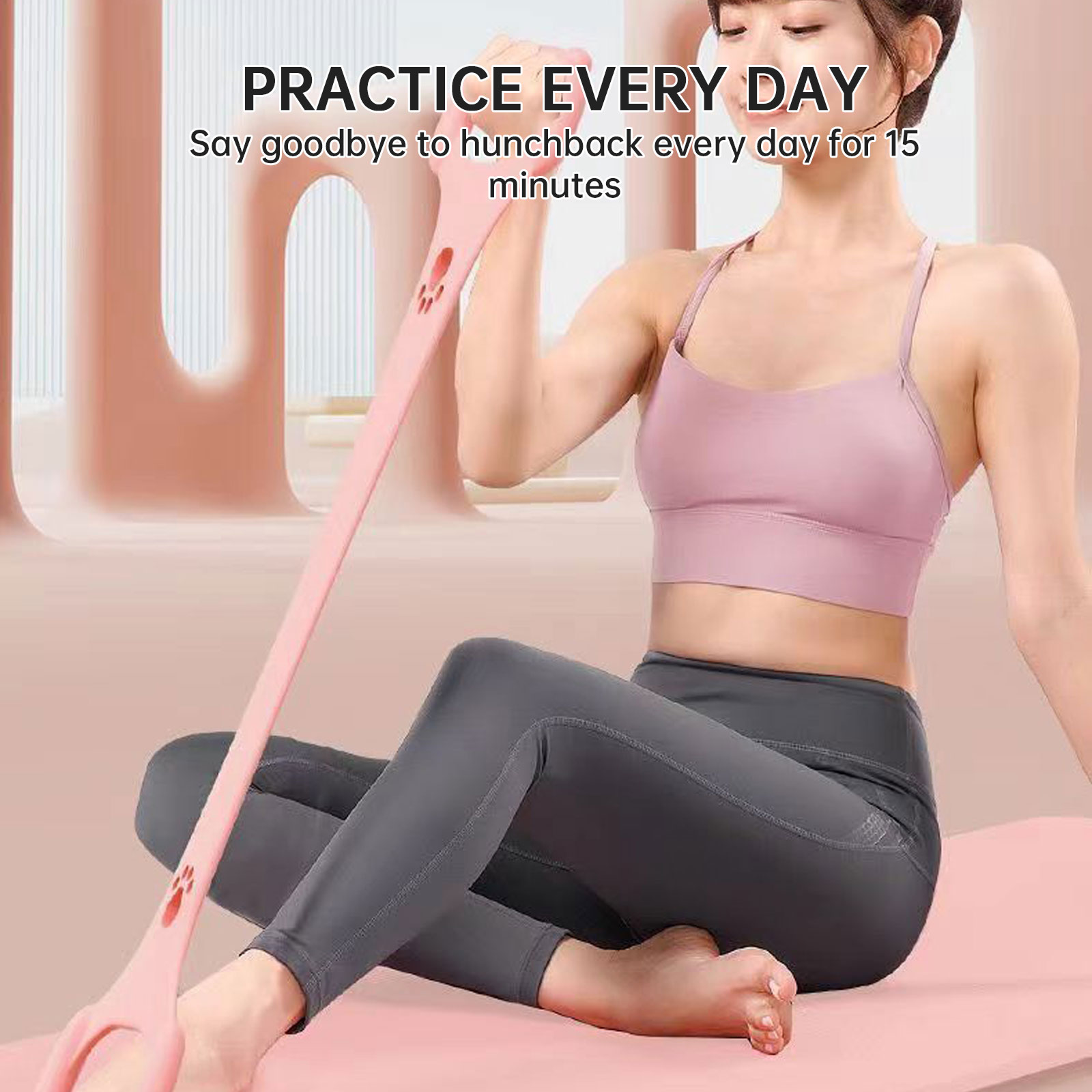 8-character Puller Home Fitness Equipment Elastic Belt Yoga Auxiliary Female Open Shoulder Beauty Back Stretcher