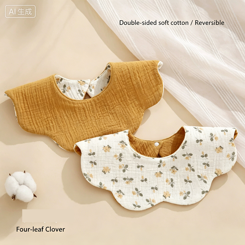 Organic Cotton Muslin Newborn Baby Bibs For Teething Drooling Soft & Absorbent Saliva Towel Burp Cloth Baby Feeding Drool Bibs