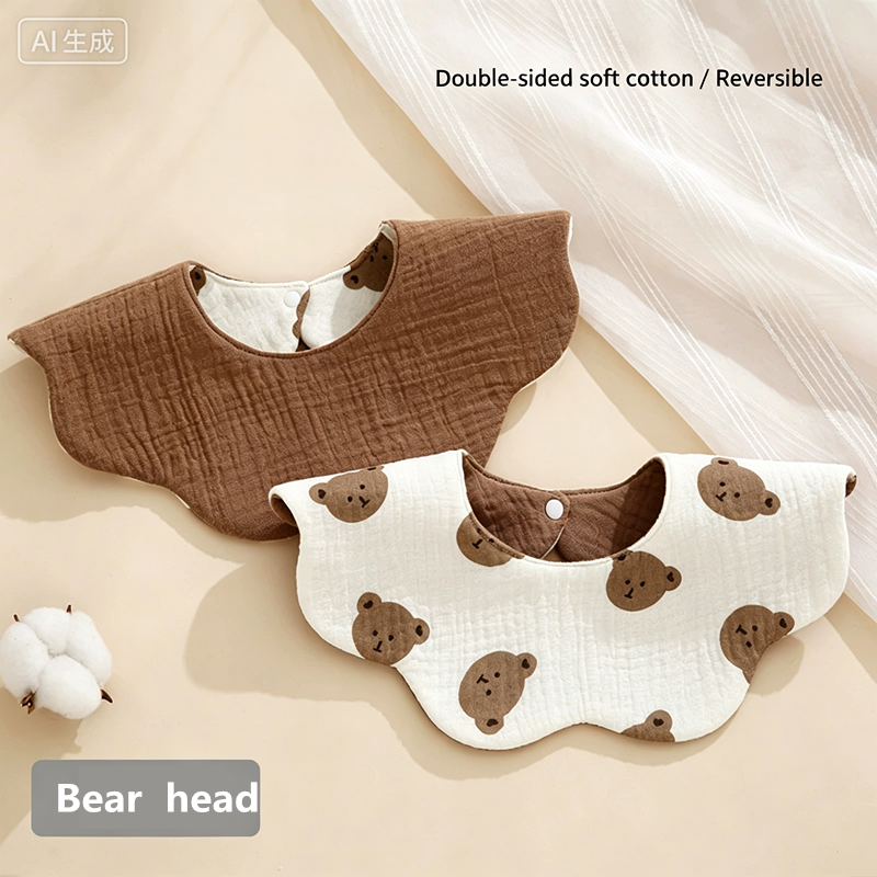 Organic Cotton Muslin Newborn Baby Bibs For Teething Drooling Soft & Absorbent Saliva Towel Burp Cloth Baby Feeding Drool Bibs