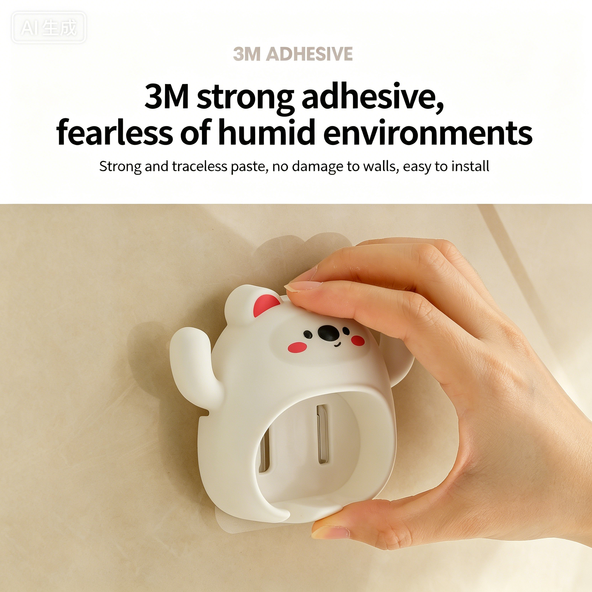 Cartoon Toothbrush Holder Cute Funny Animal Wall Mount Hooks With Wall Suction Cup Bathroom Decor Accessories Gift For Kids