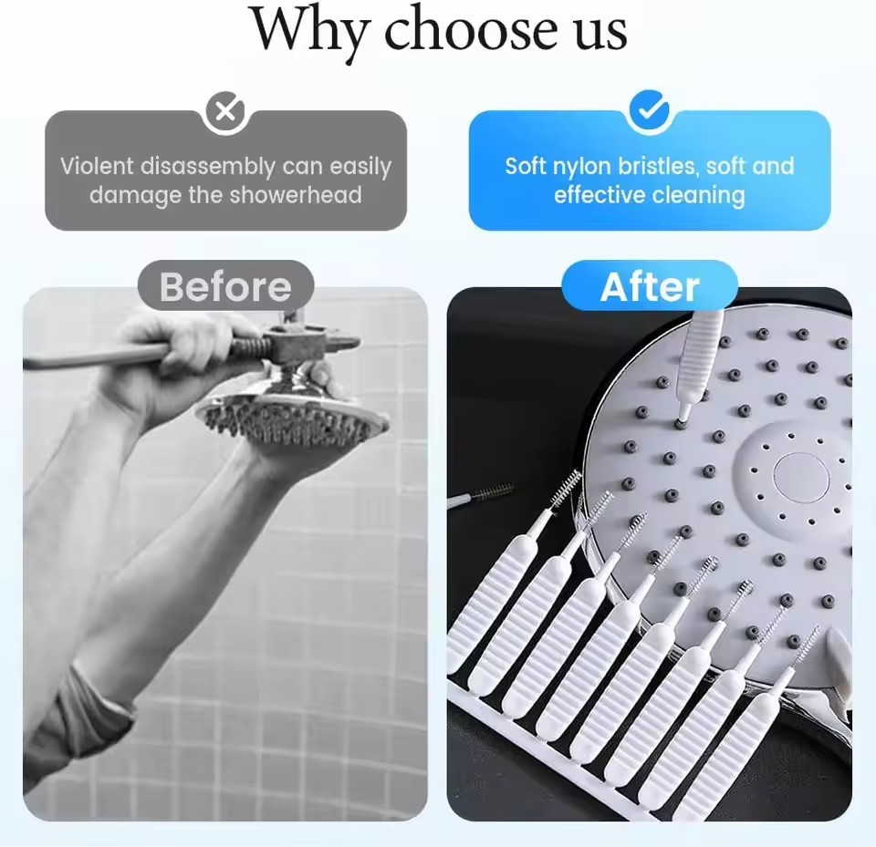 10PCS Shower Head Cleaning Brush Anti-clogging Small Brush Pore Gap Cleaning Brush Micro Nylon Brush Toilet Accessories