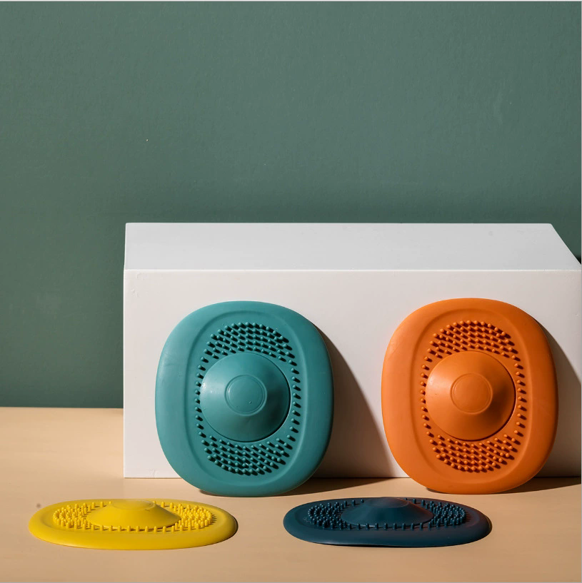Silicone Sink Drain Strainer Shower Filter Drain Cover Stopper Sink Strainer Drain Floor Drain Hair Catcher Bathroom Accessorie
