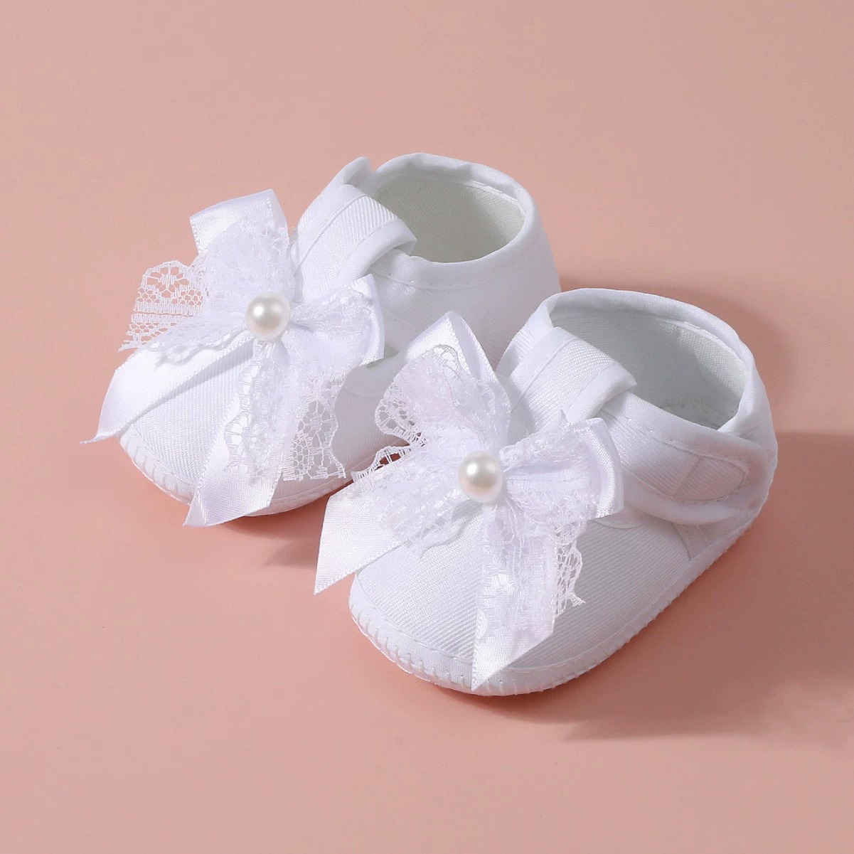 Baby Girls Princess Shoes Soft Lace Bow Non-slip Bottom First Walker Shoes Toddler Shoes